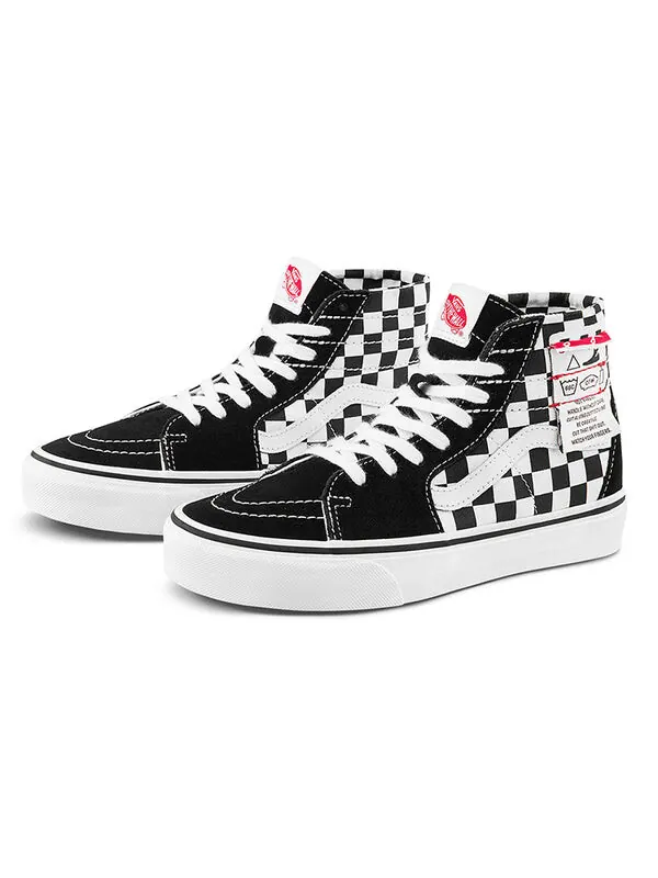 Кроссовки sk8-hi checkered 'black white' Vans — изображение 2 из 4, черный/белый