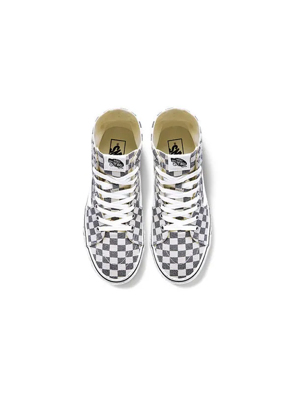 Кроссовки sk8-hi tapered grey/white washed checkboard Vans — изображение 4 из 4, серый/белый