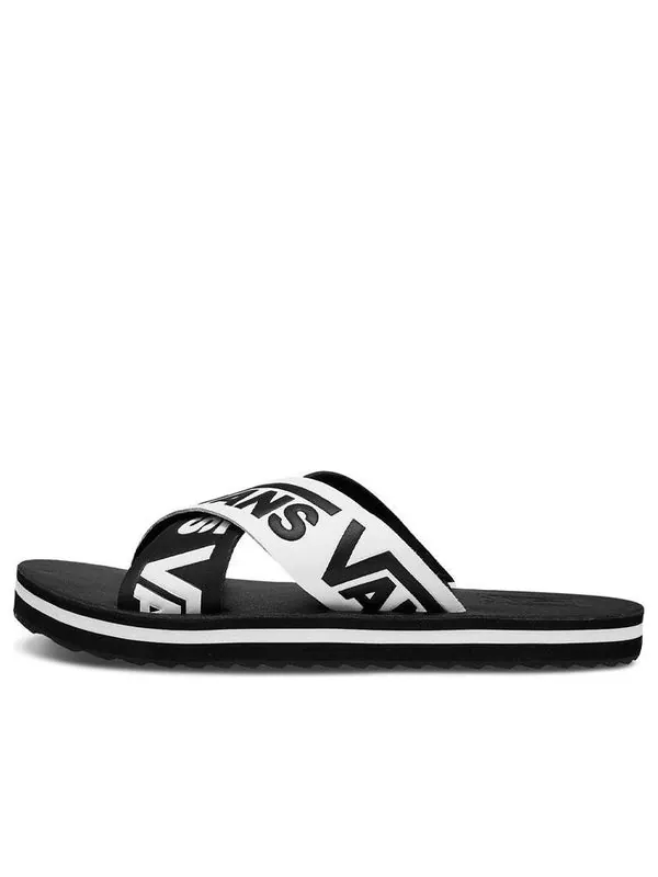 Тапочки cross strap black/white Vans — изображение 1 из 4, черный/белый