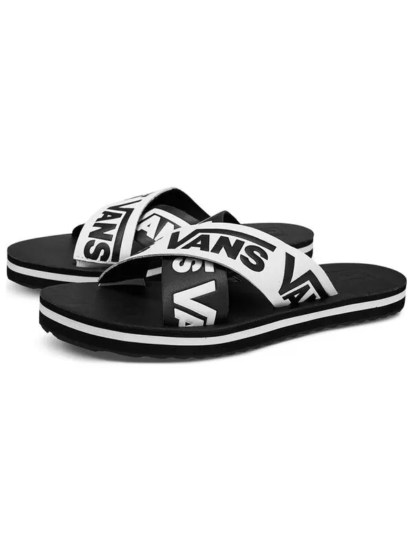 Тапочки cross strap black/white Vans — изображение 2 из 4, черный/белый