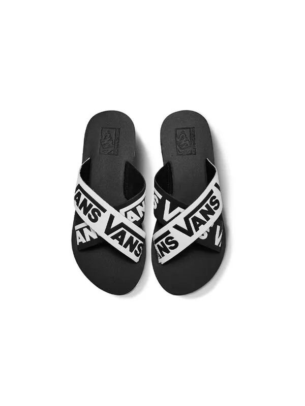 Тапочки cross strap black/white Vans — изображение 3 из 4, черный/белый