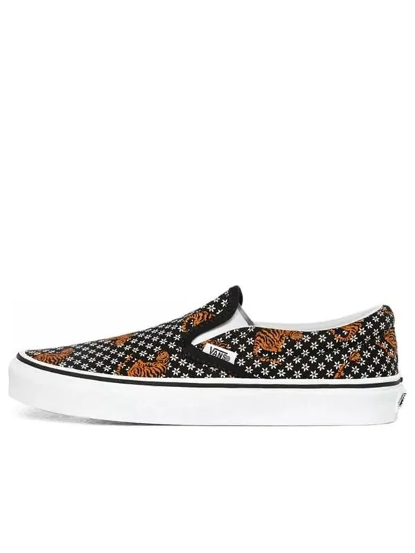 Кроссовки classic slip-on 'black white yellow' Vans — изображение 1 из 4, черный/белый/желтый