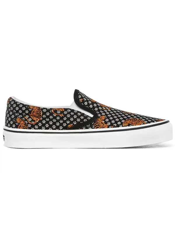 Кроссовки classic slip-on 'black white yellow' Vans — изображение 2 из 4, черный/белый/желтый