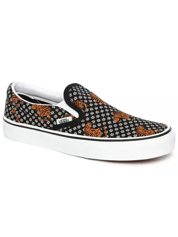 Кроссовки classic slip-on 'black white yellow' Vans — изображение 3 из 4, черный/белый/желтый