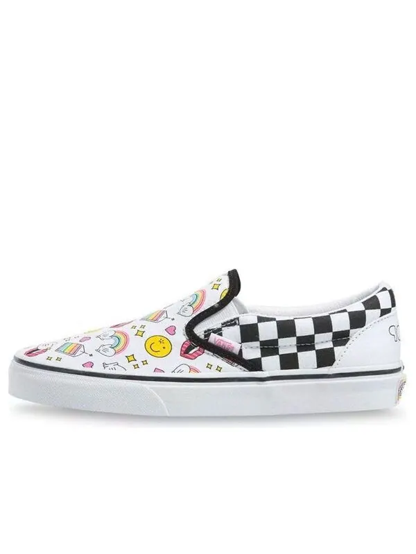 Кроссовки flour shop x classic slip-on 'icons checkerboard' Vans — изображение 1 из 4, белый/черный