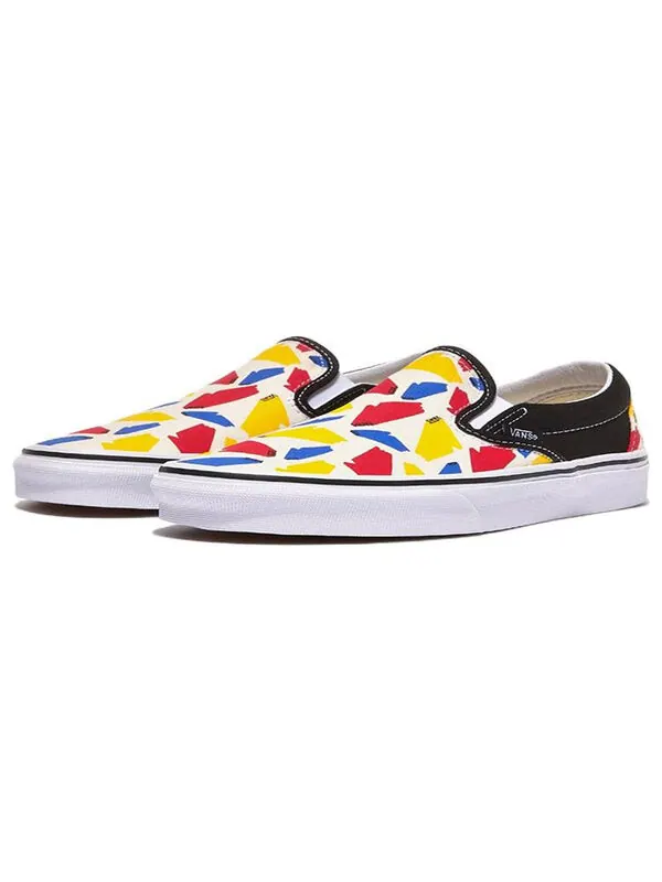 Кроссовки classic slip-on (pop logo) black 'white red yellow' Vans — изображение 2 из 4