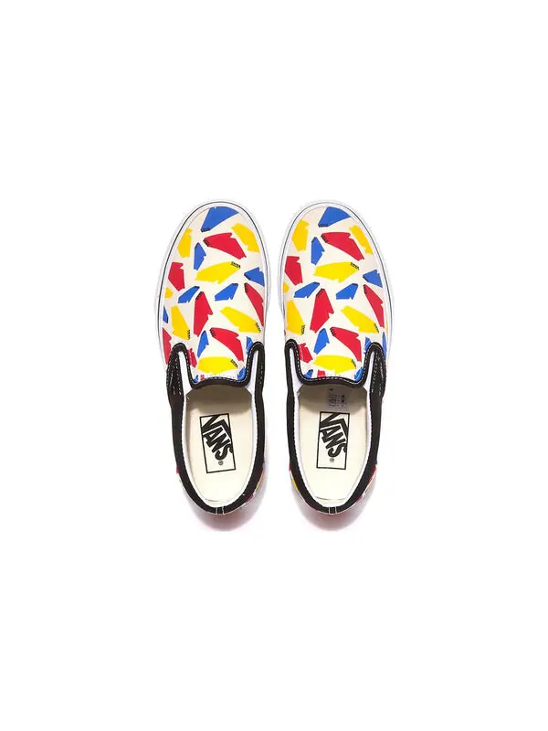 Кроссовки classic slip-on (pop logo) black 'white red yellow' Vans — изображение 3 из 4