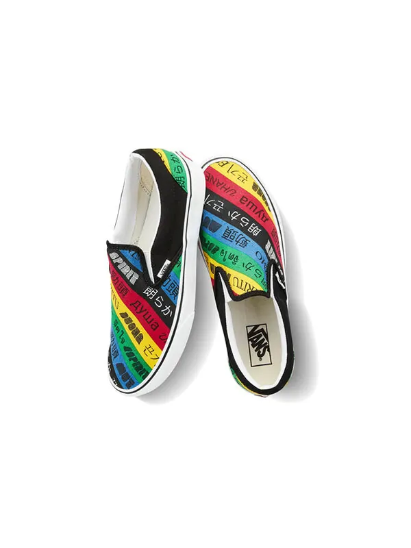 Кроссовки classic slip-on multi-color 'multicolor rainbow black' Vans — изображение 4 из 4, мульти
