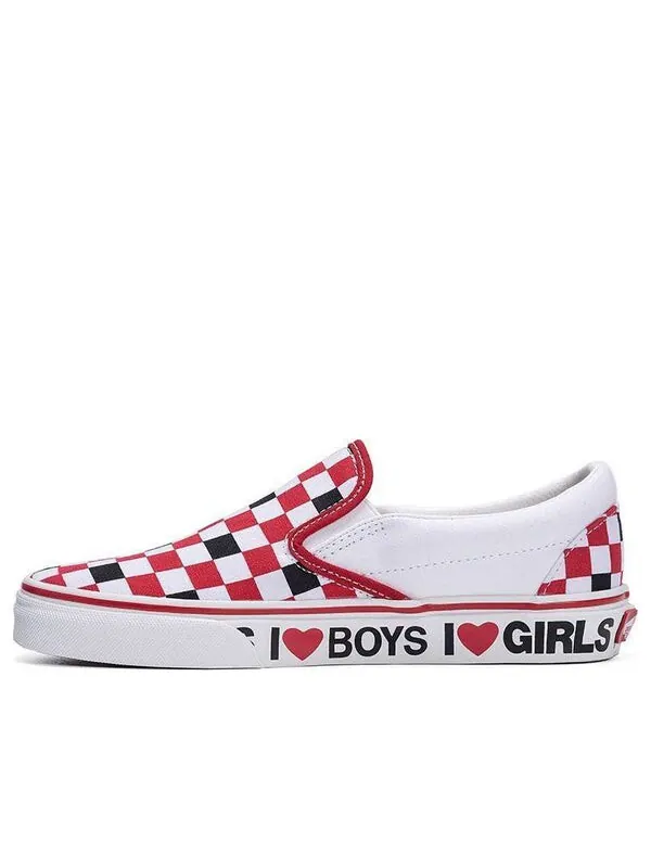 Кроссовки slip-on i heart 'white red' Vans — изображение 1 из 4, белый/красный