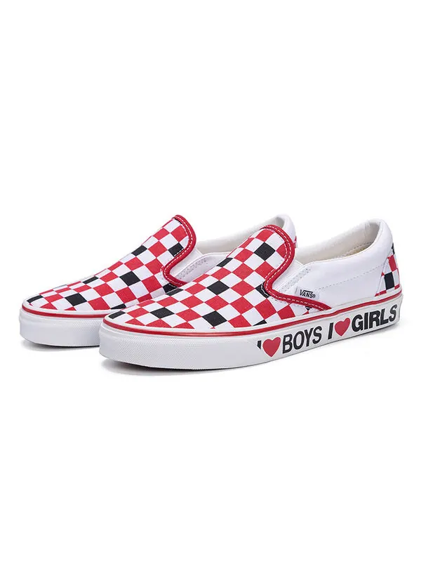 Кроссовки slip-on i heart 'white red' Vans — изображение 3 из 4, белый/красный
