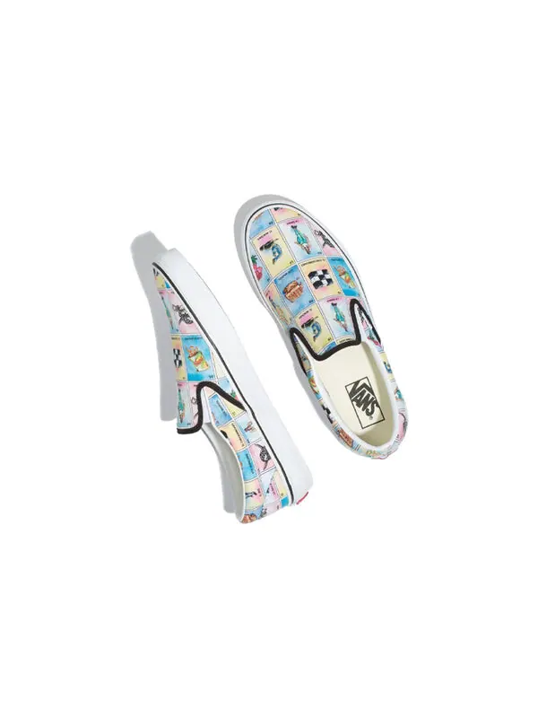 Кроссовки classic slip-on 'los ' Vans — изображение 3 из 4, розовый/синий