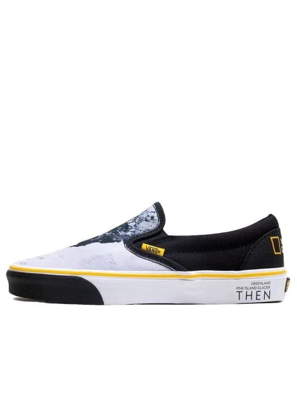 Кроссовки national geographic x classic slip-on 'then now glacier' Vans — изображение 1 из 4, черный/белый