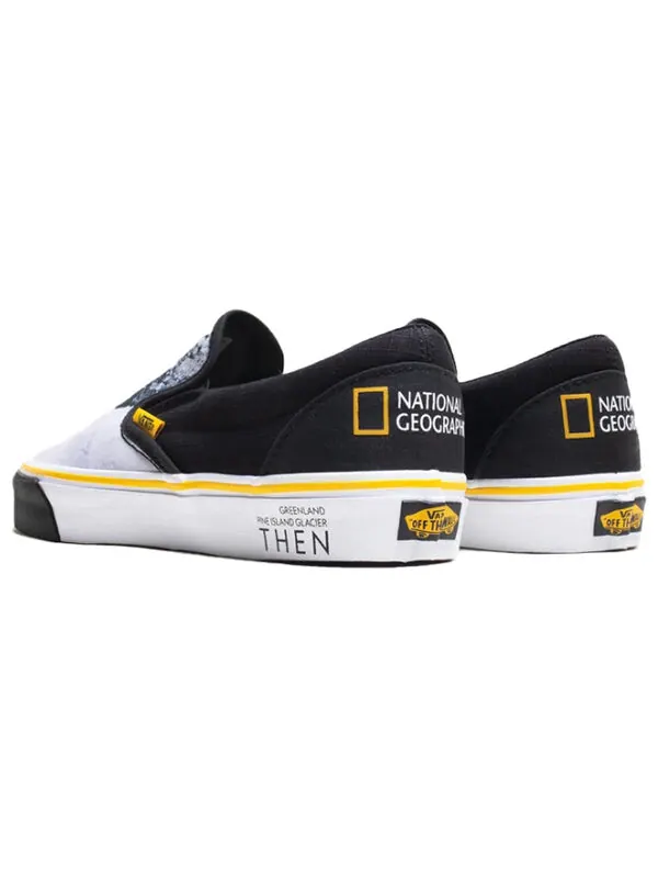 Кроссовки national geographic x classic slip-on 'then now glacier' Vans — изображение 3 из 4, черный/белый