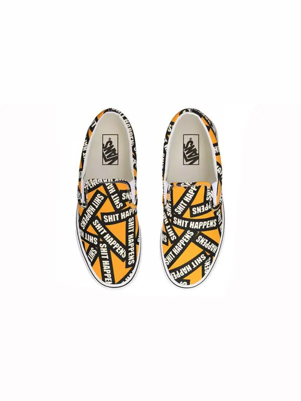 Кроссовки shit happens classic slip-on orange Vans — изображение 3 из 4, оранжевый