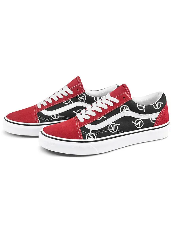 Кроссовки old skool vlogo 'black red' Vans — изображение 2 из 4, черный/красный