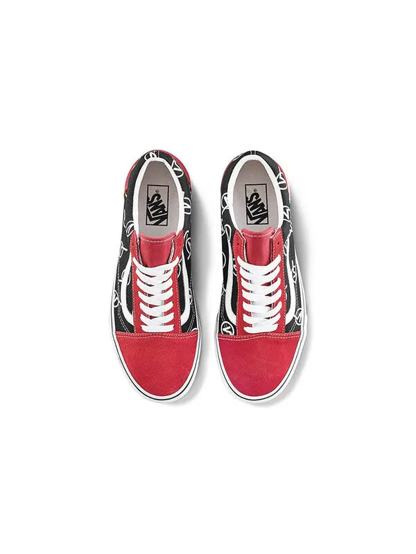 Кроссовки old skool vlogo 'black red' Vans — изображение 3 из 4, черный/красный