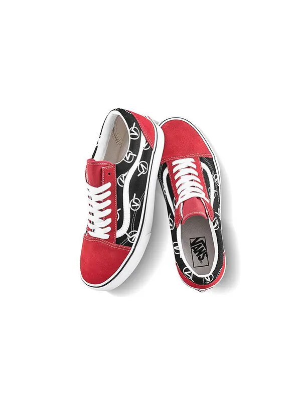 Кроссовки old skool vlogo 'black red' Vans — изображение 4 из 4, черный/красный