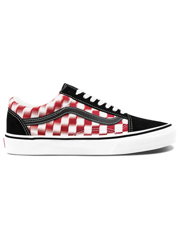 Кроссовки old skool checkerboard red/white Vans — изображение 2 из 4, черный/красный/белый