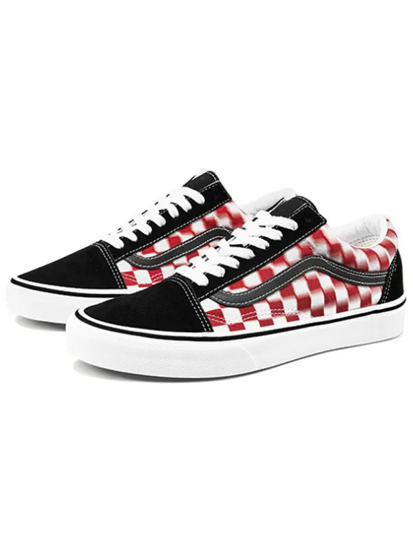 Кроссовки old skool checkerboard red/white Vans — изображение 3 из 4, черный/красный/белый