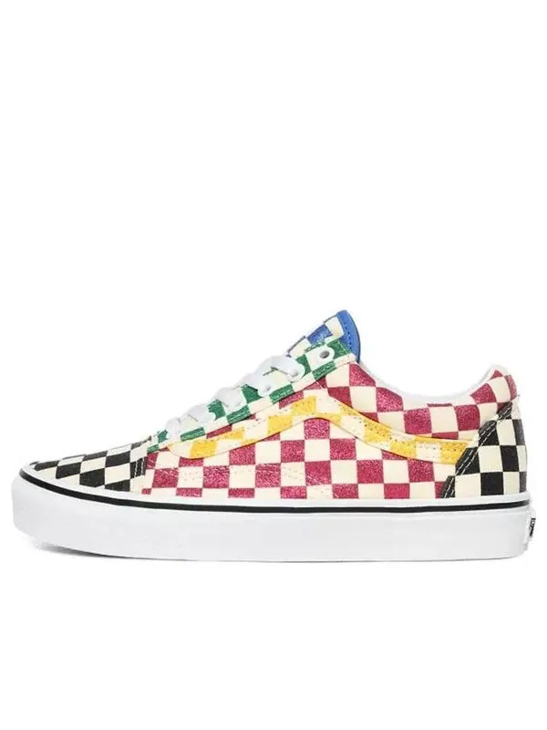 Кроссовки old skool 'glitter check' Vans — изображение 1 из 4, черный/белый/розовый