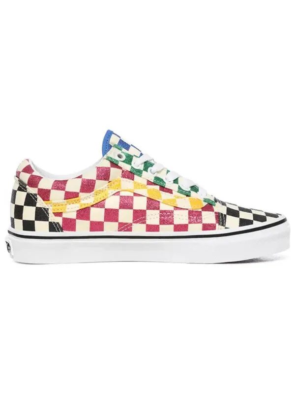 Кроссовки old skool 'glitter check' Vans — изображение 2 из 4, черный/белый/розовый