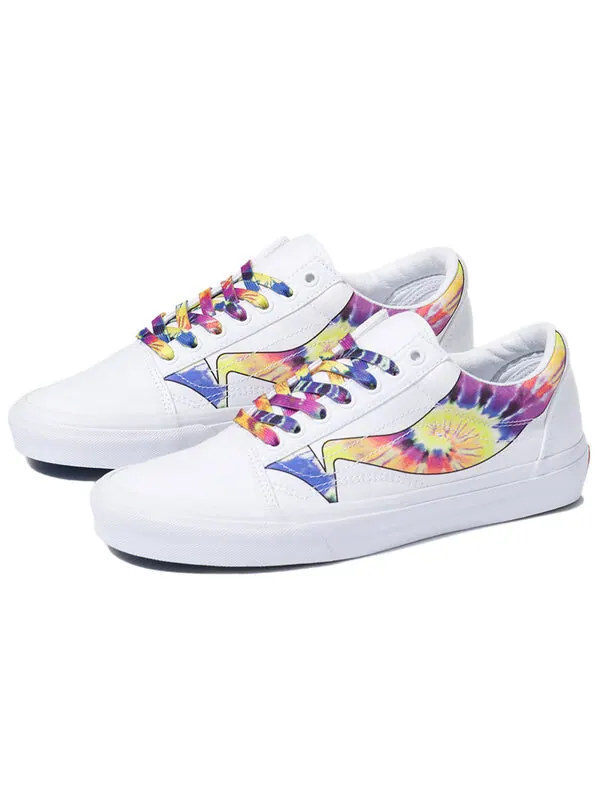 Кроссовки old skool white tie dye 'white' Vans — изображение 2 из 4, белый/мульти