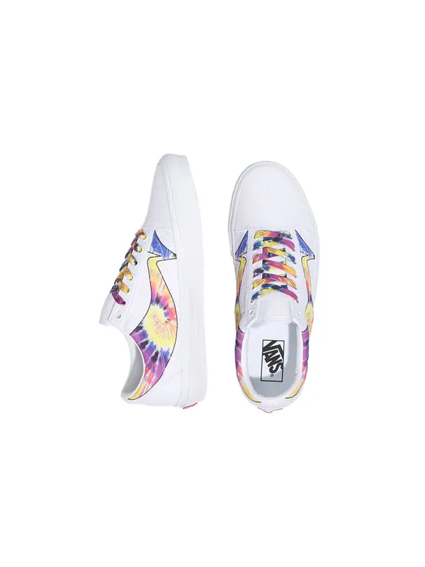 Кроссовки old skool white tie dye 'white' Vans — изображение 3 из 4, белый/мульти