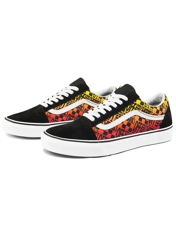 Кроссовки old skool 'logo flame' Vans — изображение 2 из 4, черный/оранжевый