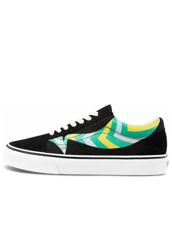 Кроссовки old skool black/multi-color Vans — изображение 1 из 4, черный/мульти