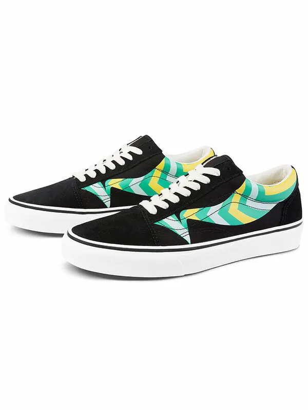Кроссовки old skool black/multi-color Vans — изображение 2 из 4, черный/мульти