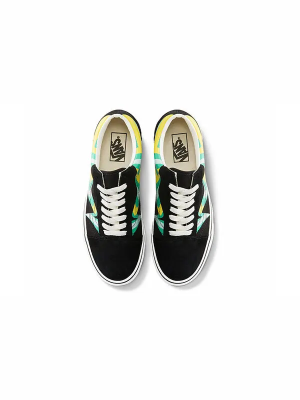 Кроссовки old skool black/multi-color Vans — изображение 3 из 4, черный/мульти