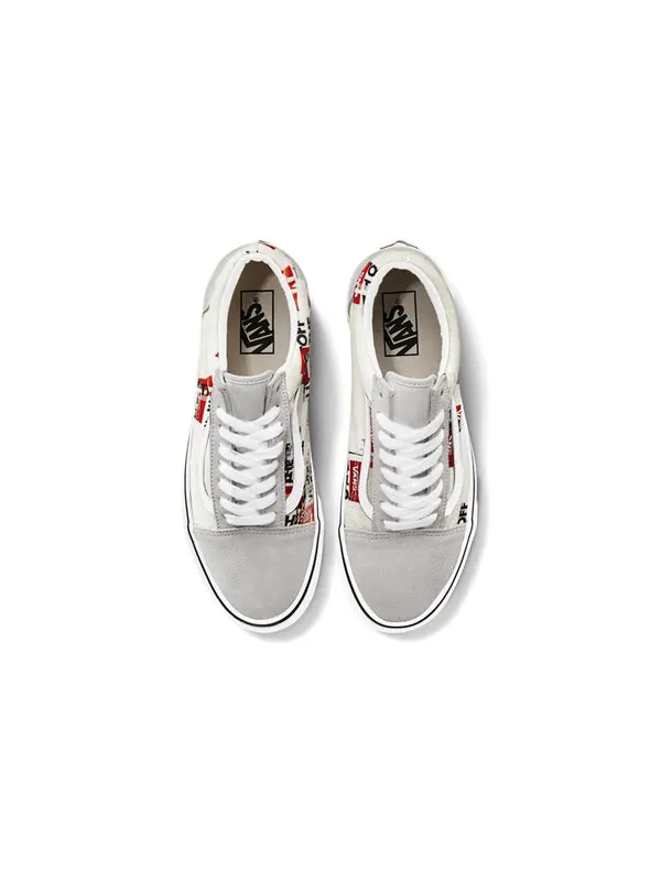 Кроссовки old skool 'packing tape - blanc de blanc' Vans — изображение 3 из 4, серый белый красный