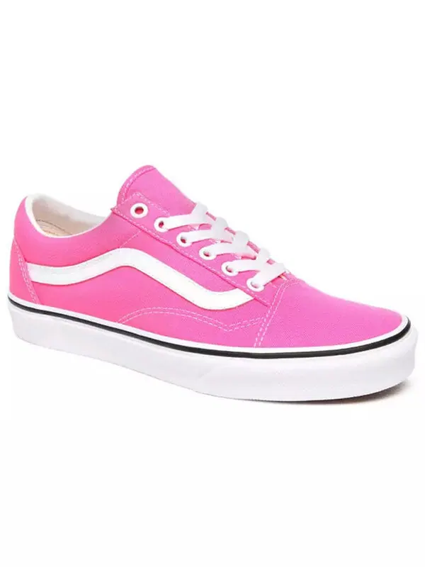 Кроссовки old skool 'neon - knockout pink' Vans — изображение 3 из 4, белый/розовый