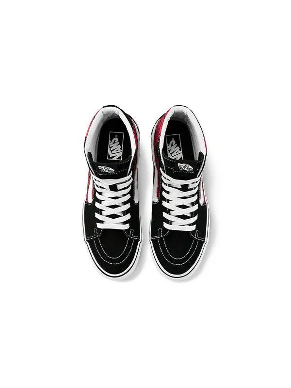 Кроссовки sk8-hi retro casual skate shoes black red Vans — изображение 3 из 4, черный/красный