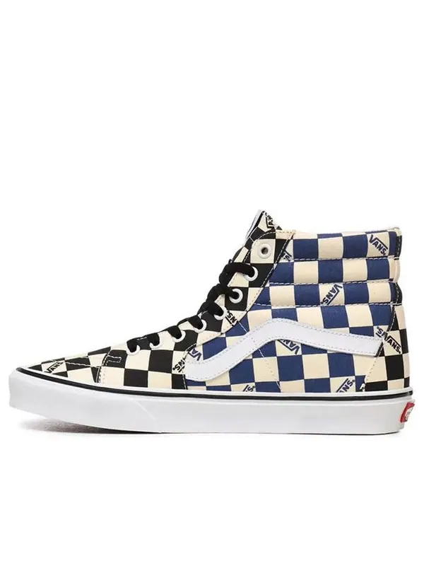 Кроссовки big check sk8-hi 'black/navy' Vans — изображение 1 из 4, черный/синий