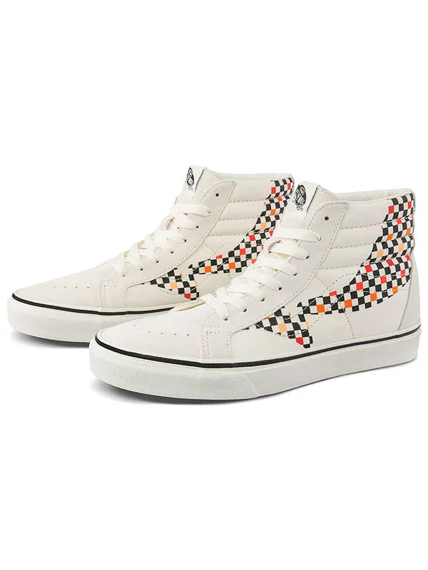 Кроссовки sk8-hi reissue checkerboard multi-color Vans — изображение 2 из 4, белый/мульти
