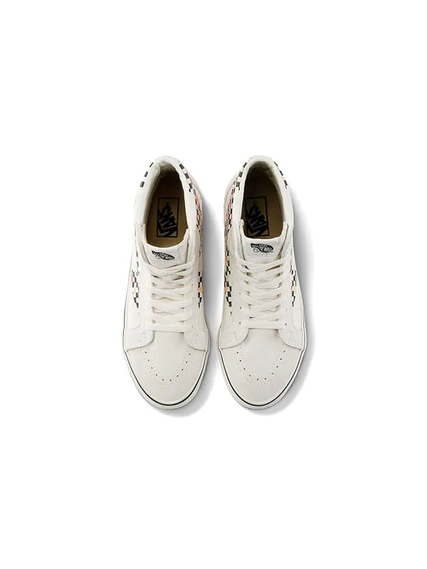 Кроссовки sk8-hi reissue checkerboard multi-color Vans — изображение 3 из 4, белый/мульти