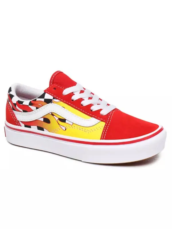 Кроссовки comfycush old skool kids checkerboard red Vans — изображение 3 из 4, красный/черный/белый