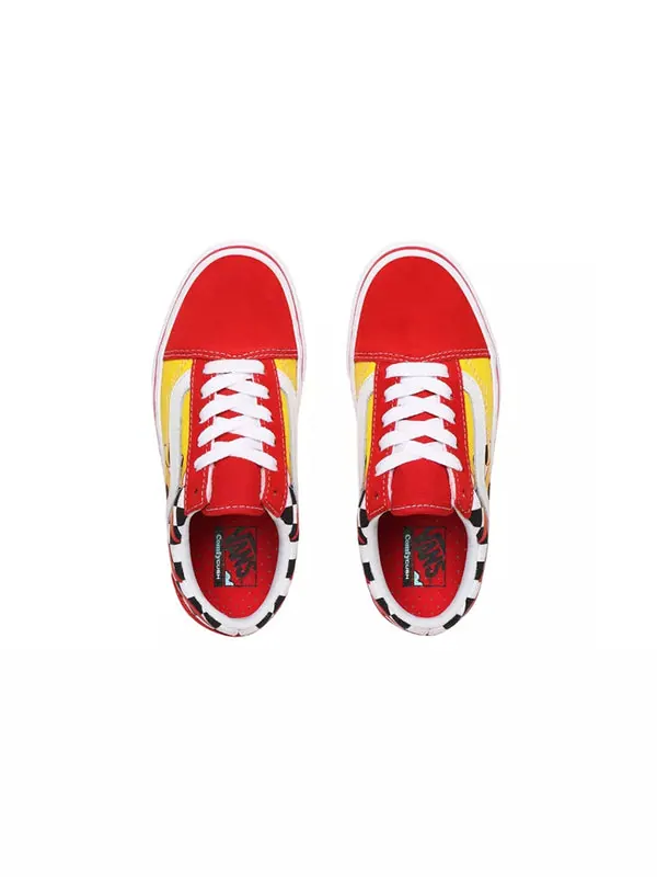 Кроссовки comfycush old skool kids checkerboard red Vans — изображение 4 из 4, красный/черный/белый