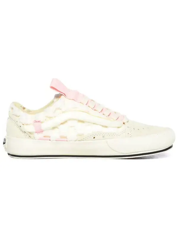 Кроссовки Vans Old Skool Cap 'Chenille Check' — изображение 2 из 4, белый/розовый