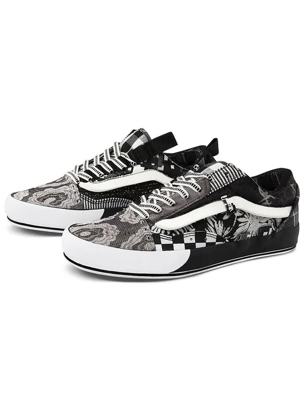 Кроссовки Vans Old Skool Cap 'Patchwork' — изображение 2 из 4, черный/белый