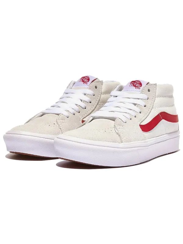 Кроссовки sk8-mid beige/red Vans — изображение 2 из 4, кремовый/красный