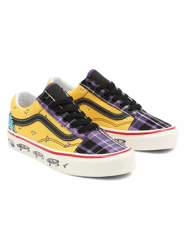 Кроссовки anaheim factory old skool 36 dx sneakers purple/yellow Vans — изображение 3 из 4, фиолетовый/желтый