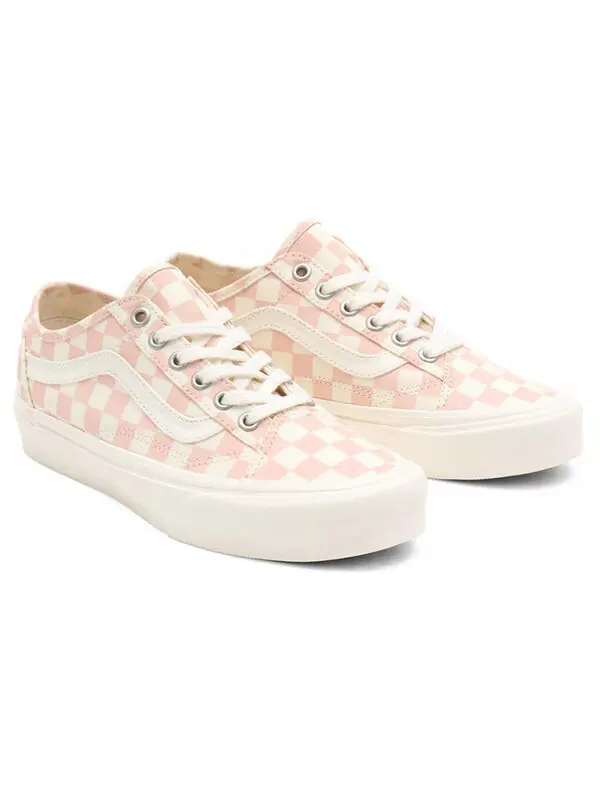 Кроссовки old skool tapered 'eco theory - checkerboard peachy keen' Vans — изображение 3 из 4, розовый белый