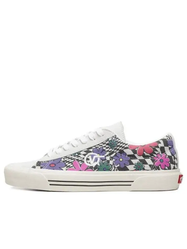 Кроссовки sid 'floral checkerboard' Vans — изображение 1 из 4, белый