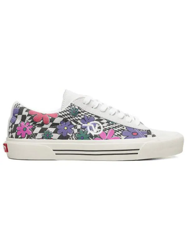 Кроссовки sid 'floral checkerboard' Vans — изображение 2 из 4, белый