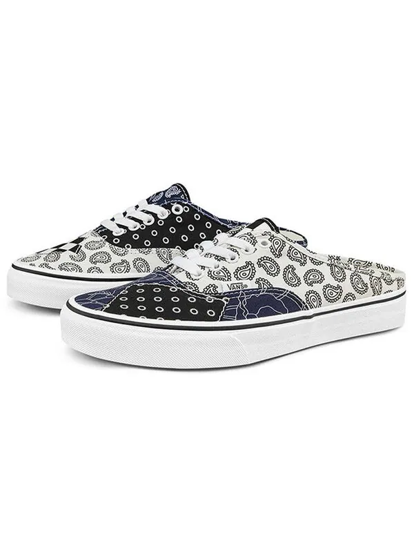 Кроссовки authentic mule 'pattern mix - dress blues' Vans — изображение 2 из 4, черный/белый/синий