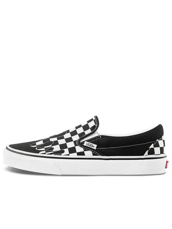 Кроссовки classic slip-on 'paint drip checkerboard' Vans — изображение 1 из 4, черный / белый