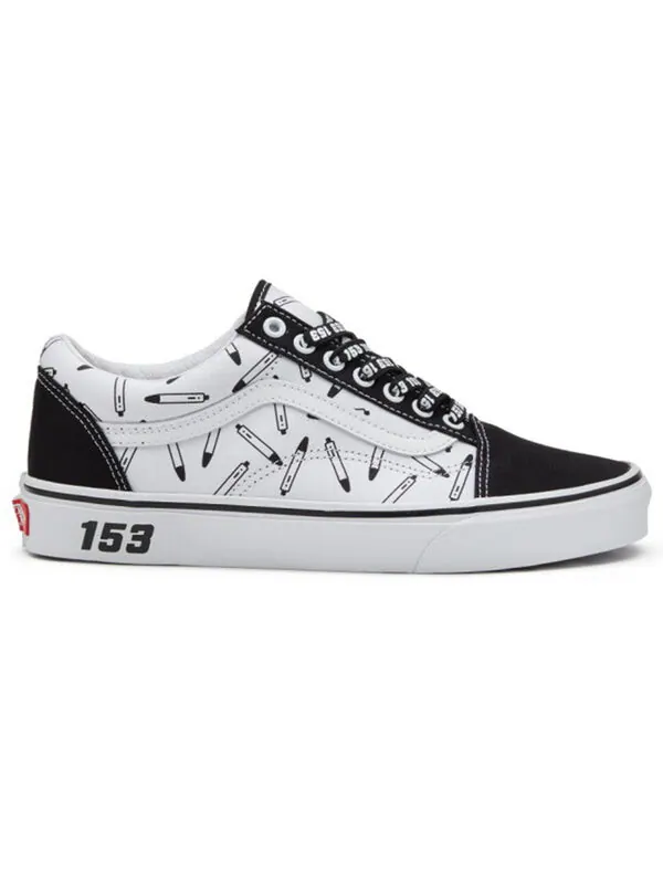 Кроссовки old skool pen 'black white' Vans — изображение 2 из 4, черный/белый