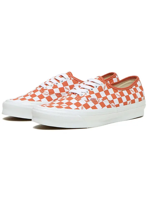 Кроссовки og authentic lx 'mecca orange checkerboard' Vans — изображение 2 из 4, оранжевый/белый
